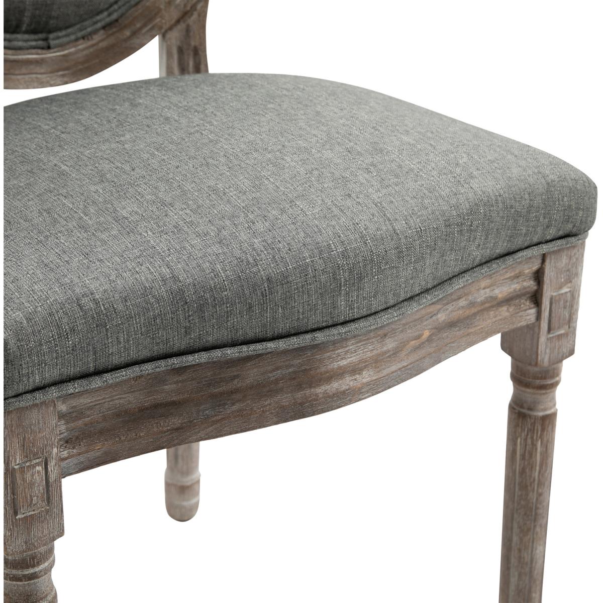 Set of 2 Elegant French Style Dining Chairs with Wooden Frame - Grey – image 17