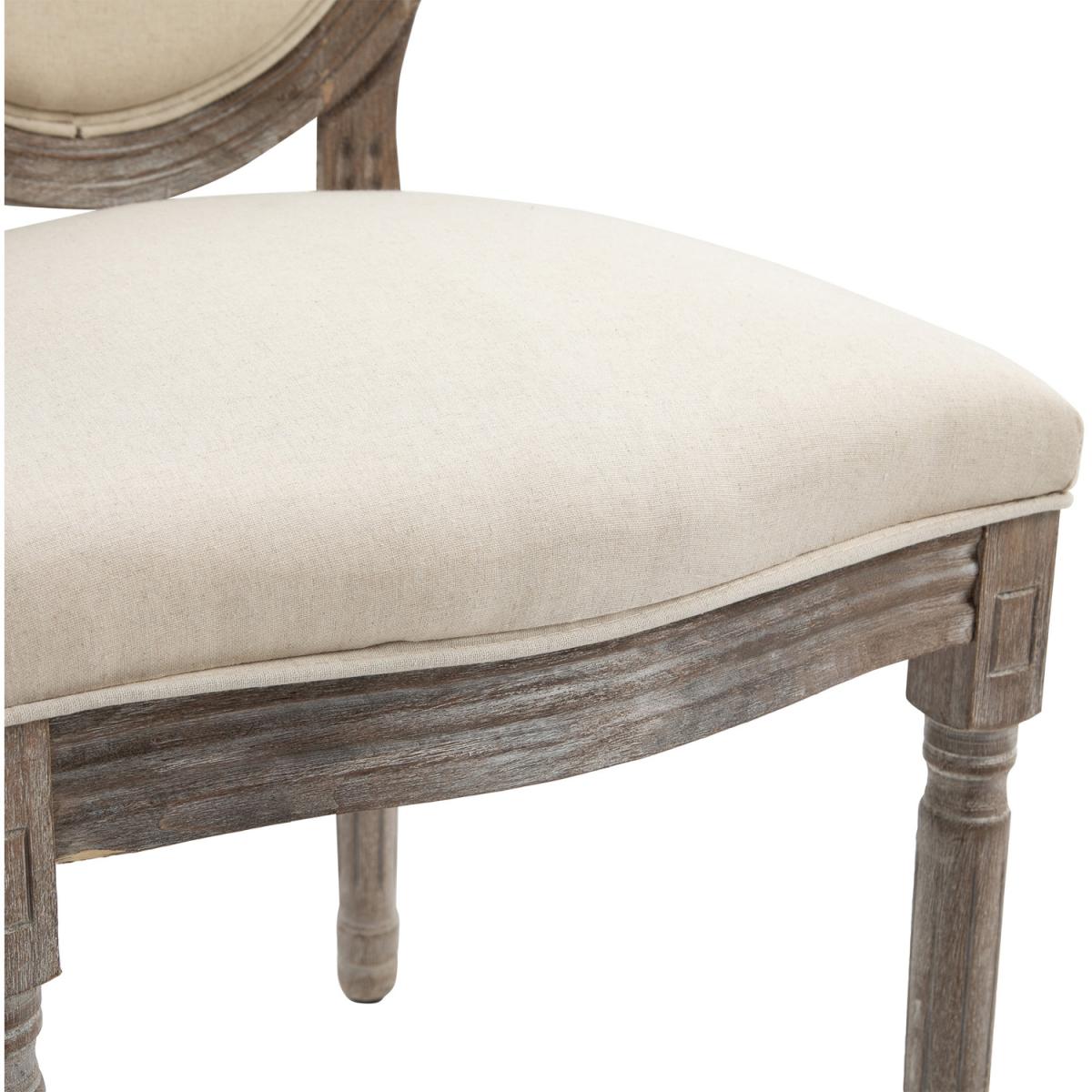 Set of 2 Elegant French Style Dining Chairs with Wooden Frame - Grey – image 8