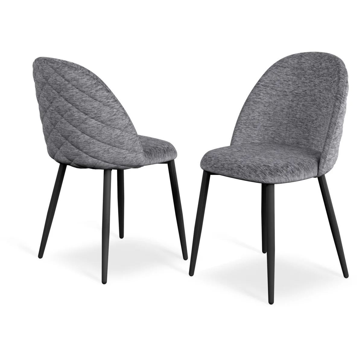 Calne Concrete Table W Blk Leg+ Raye Velvet Dining Chair Set Of 6 - Grey – image 8