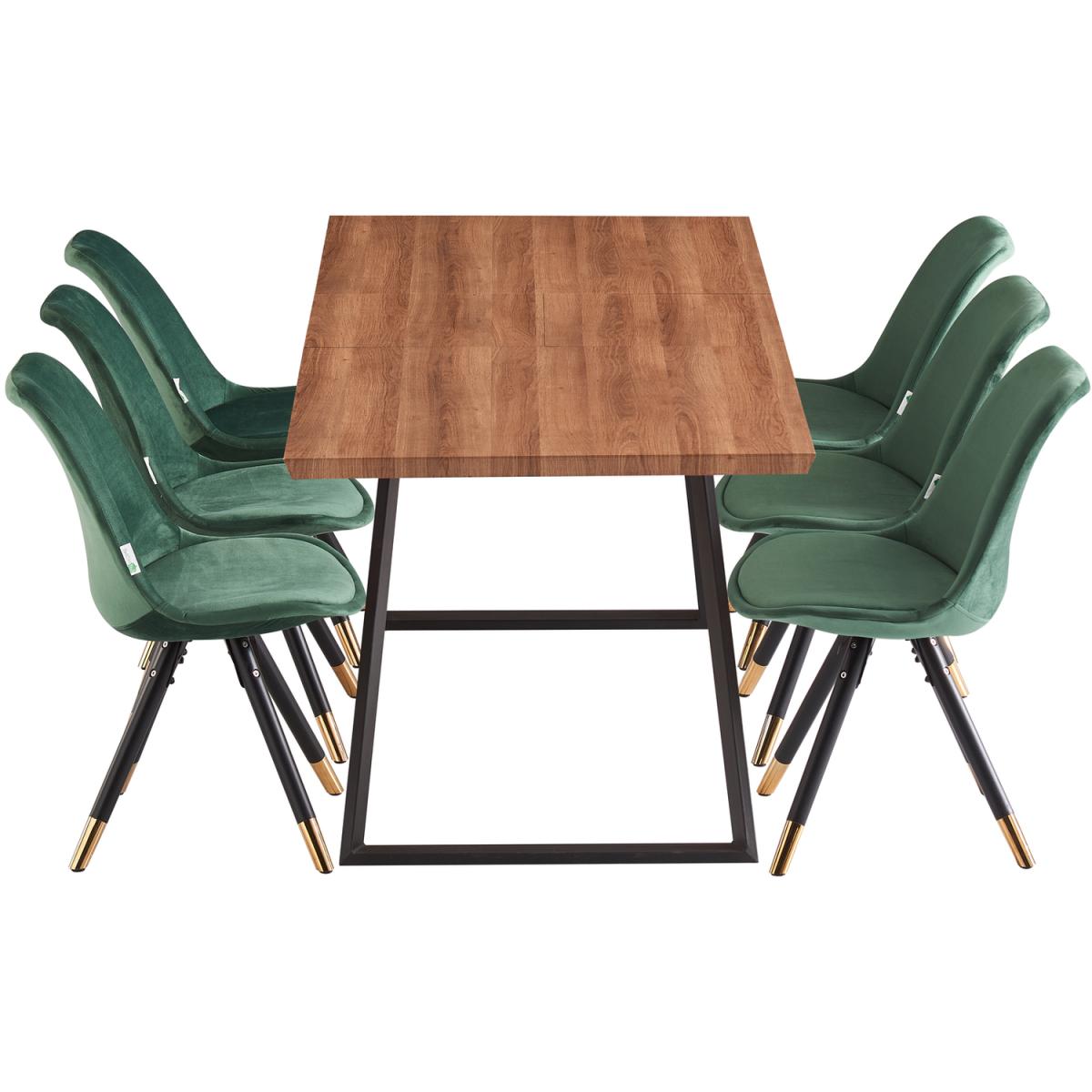 Sofia Toga LUX Dining Set with a Table and Chairs Set of 6 - Green – image 3