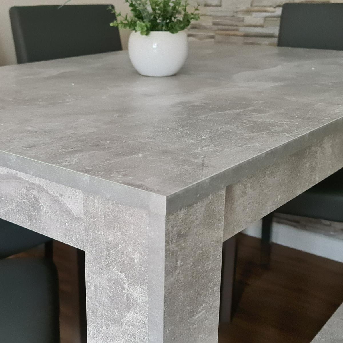 Grey Dining Table and 4 Grey Chairs and Bench - Stone Grey – image 8