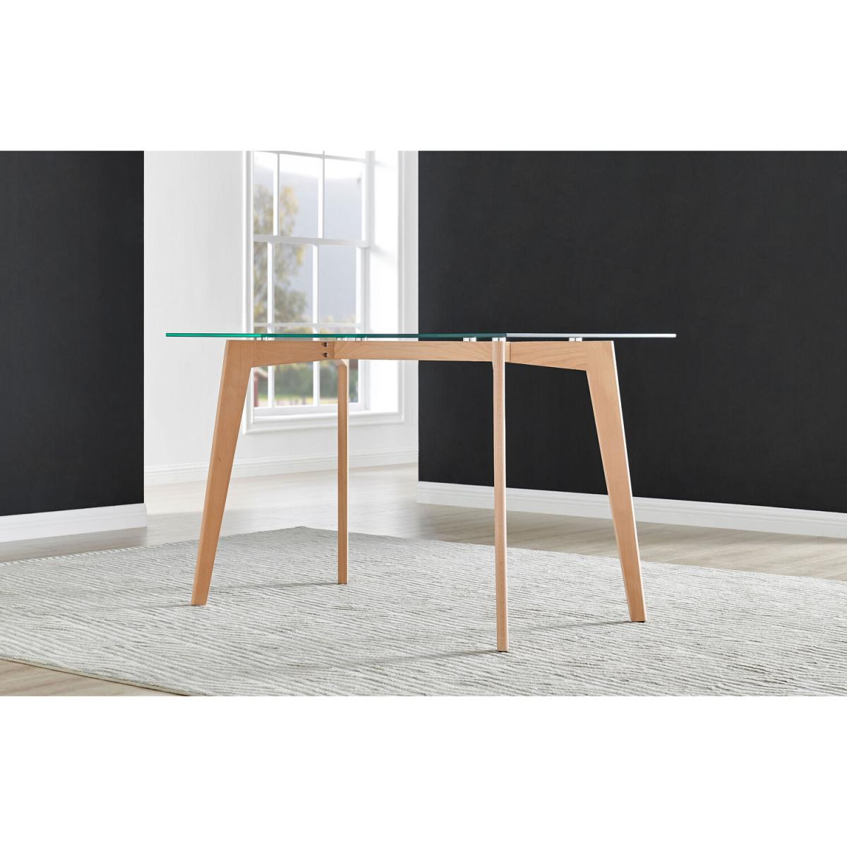 Malmo Glass and Wooden Leg Dining Table and 4 Corona Black Leg Chairs - Cappuccino – image 14