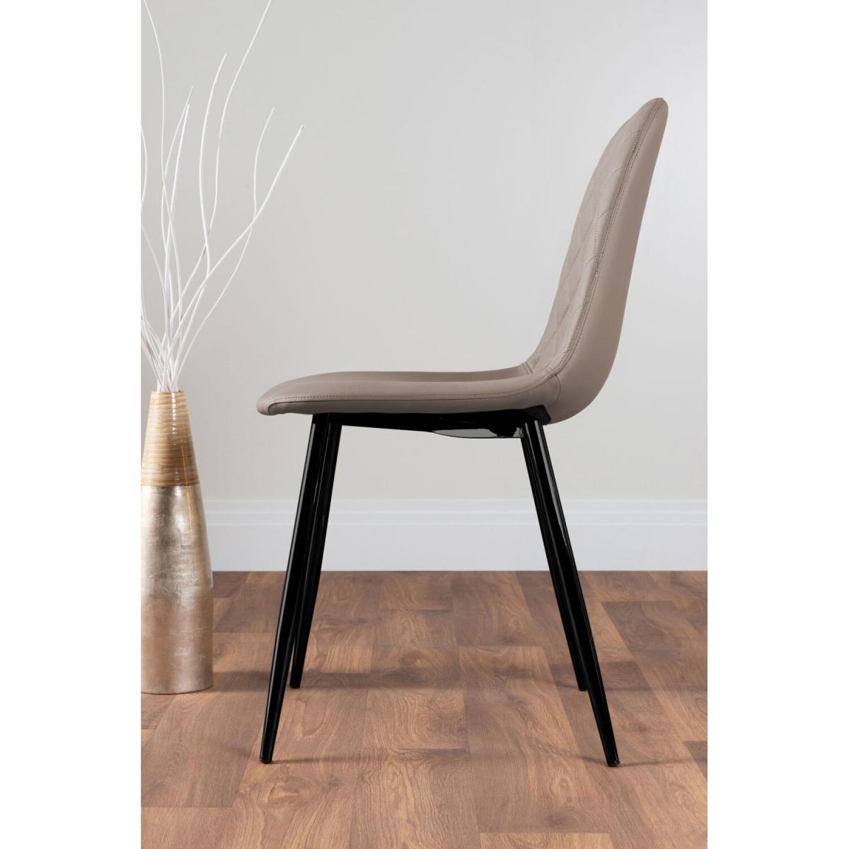 Malmo Glass and Wooden Leg Dining Table and 4 Corona Black Leg Chairs - Cappuccino – image 4