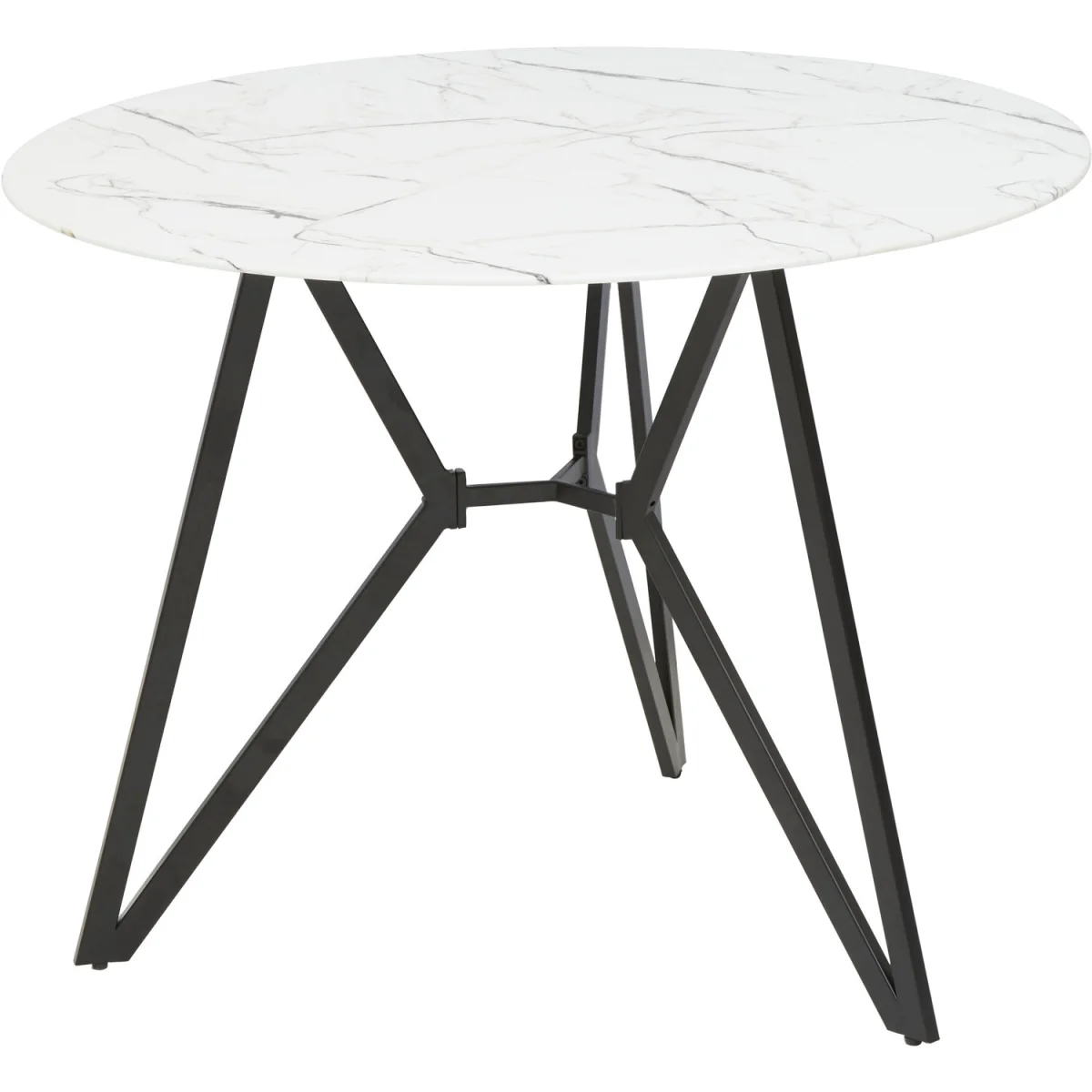Weston 7 Piece Round Marble Effect Dining Table with 6 Chairs Set – image 5