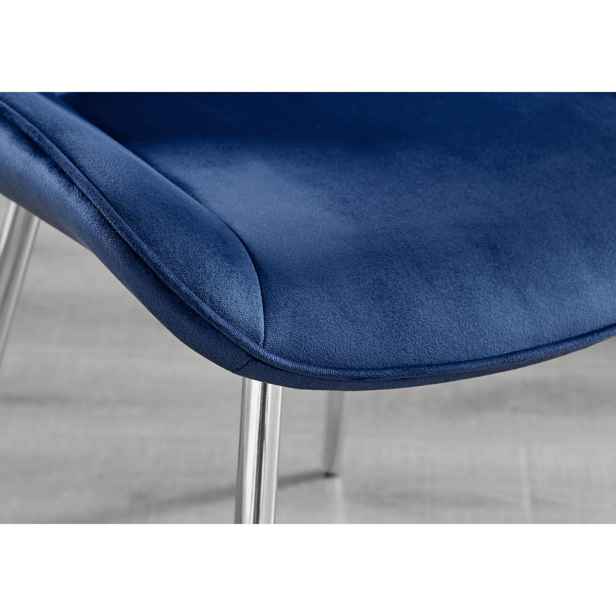 Atlanta 6 White Dining Table and 6 Pesaro Silver Leg Chairs - Navy – image 15