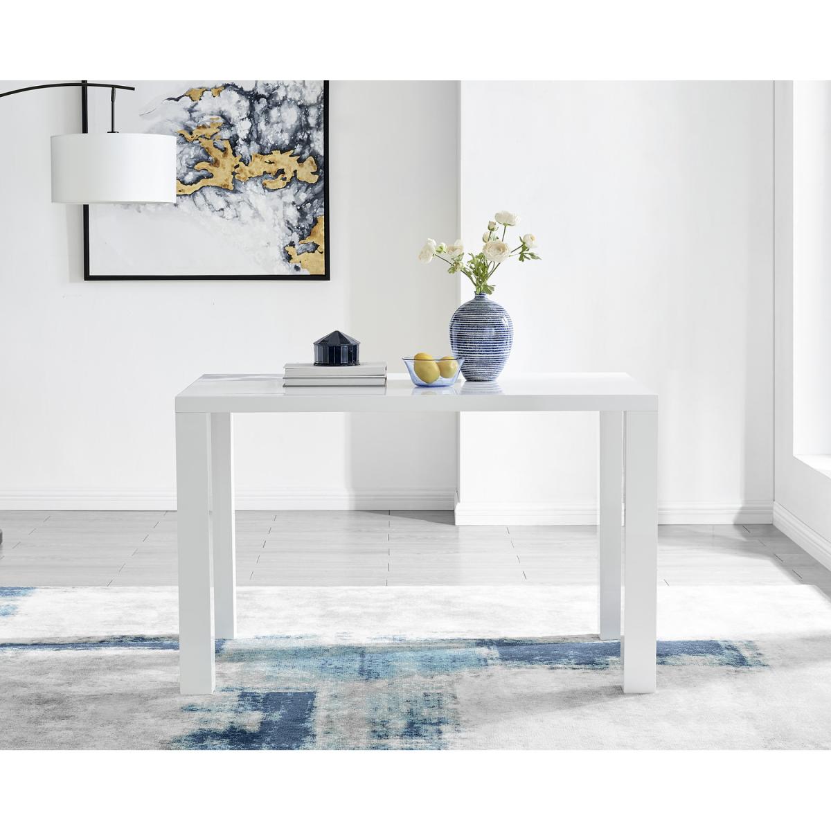 Pivero 4 White Dining Table and 4 Gold Leg Milan Chairs - Yellow – image 11