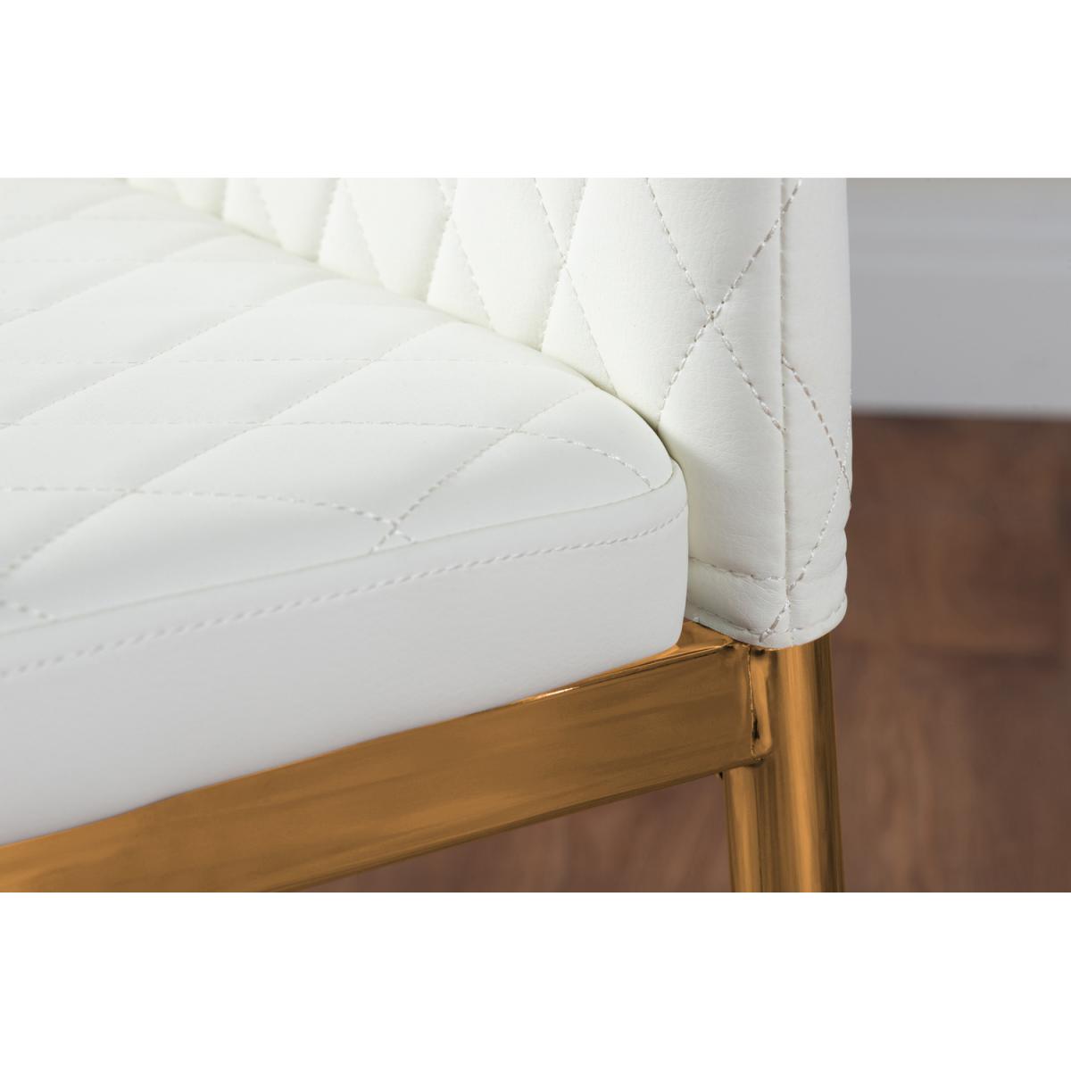 Pivero 4 White Dining Table and 4 Gold Leg Milan Chairs - Yellow – image 36