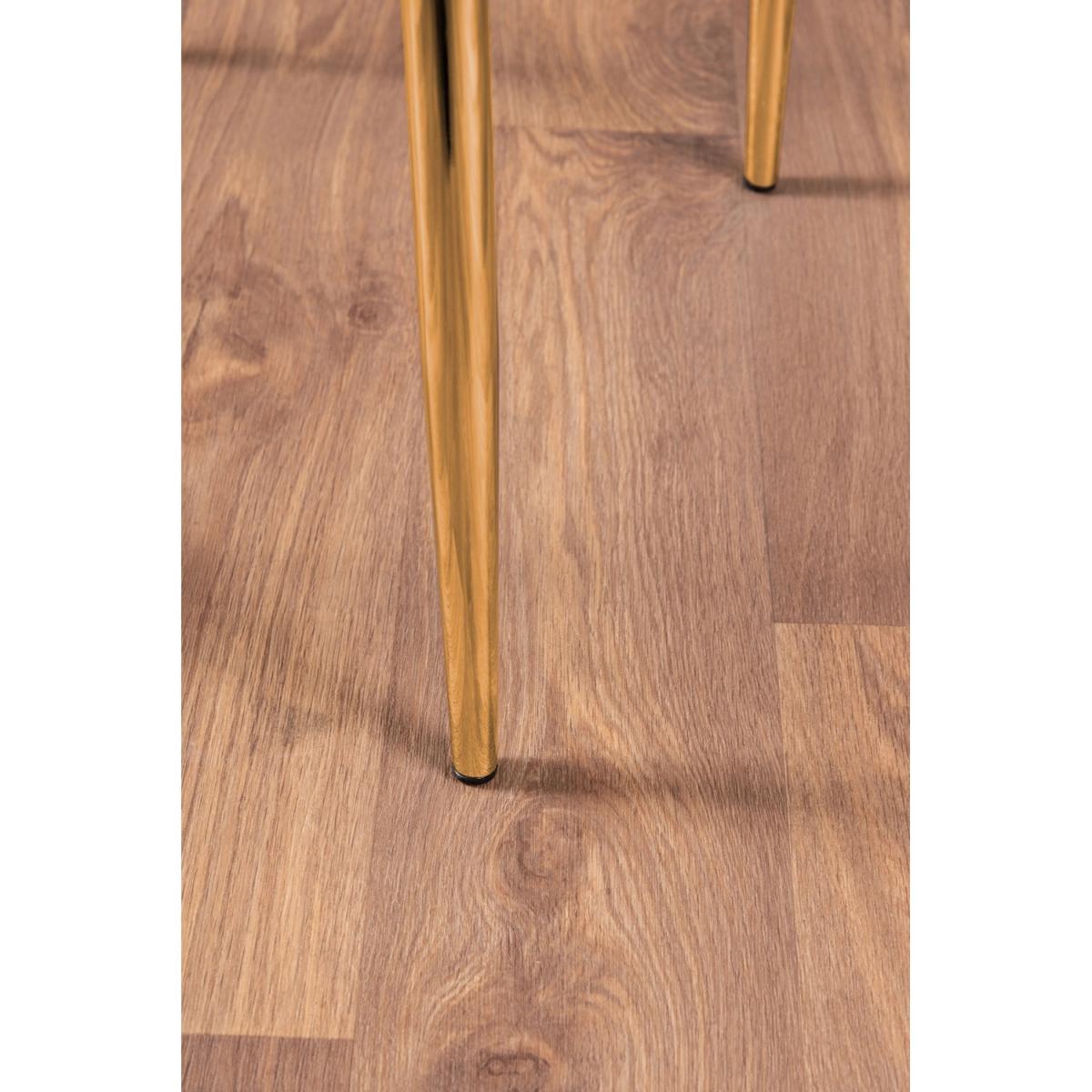 Pivero 4 White Dining Table and 4 Gold Leg Milan Chairs - Yellow – image 10