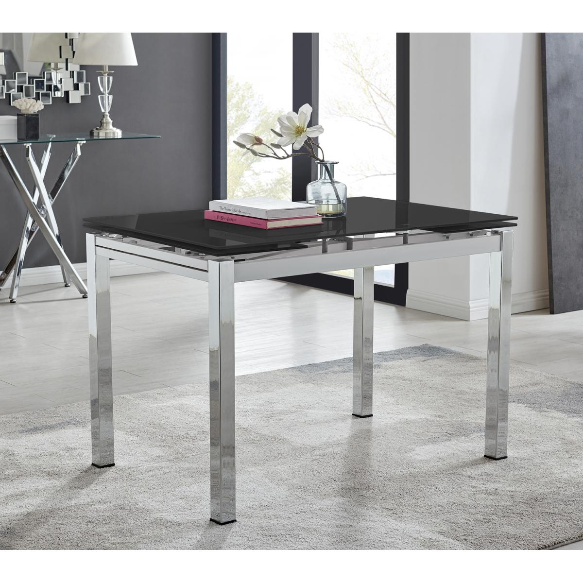 Enna Extending Dining Table With Four Pesaro Gold Leg Chairs - Blue – image 8