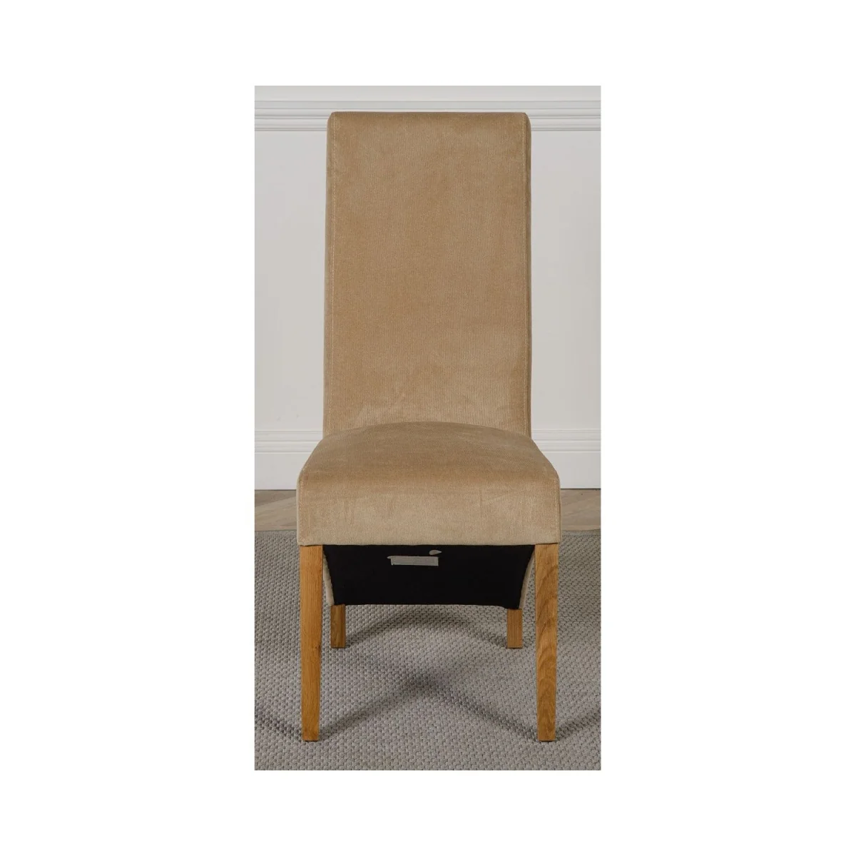 Kuba 125 x 80 cm Chunky Oak Small Dining Table and 4 Lola Fabric Chairs - Black – image 13