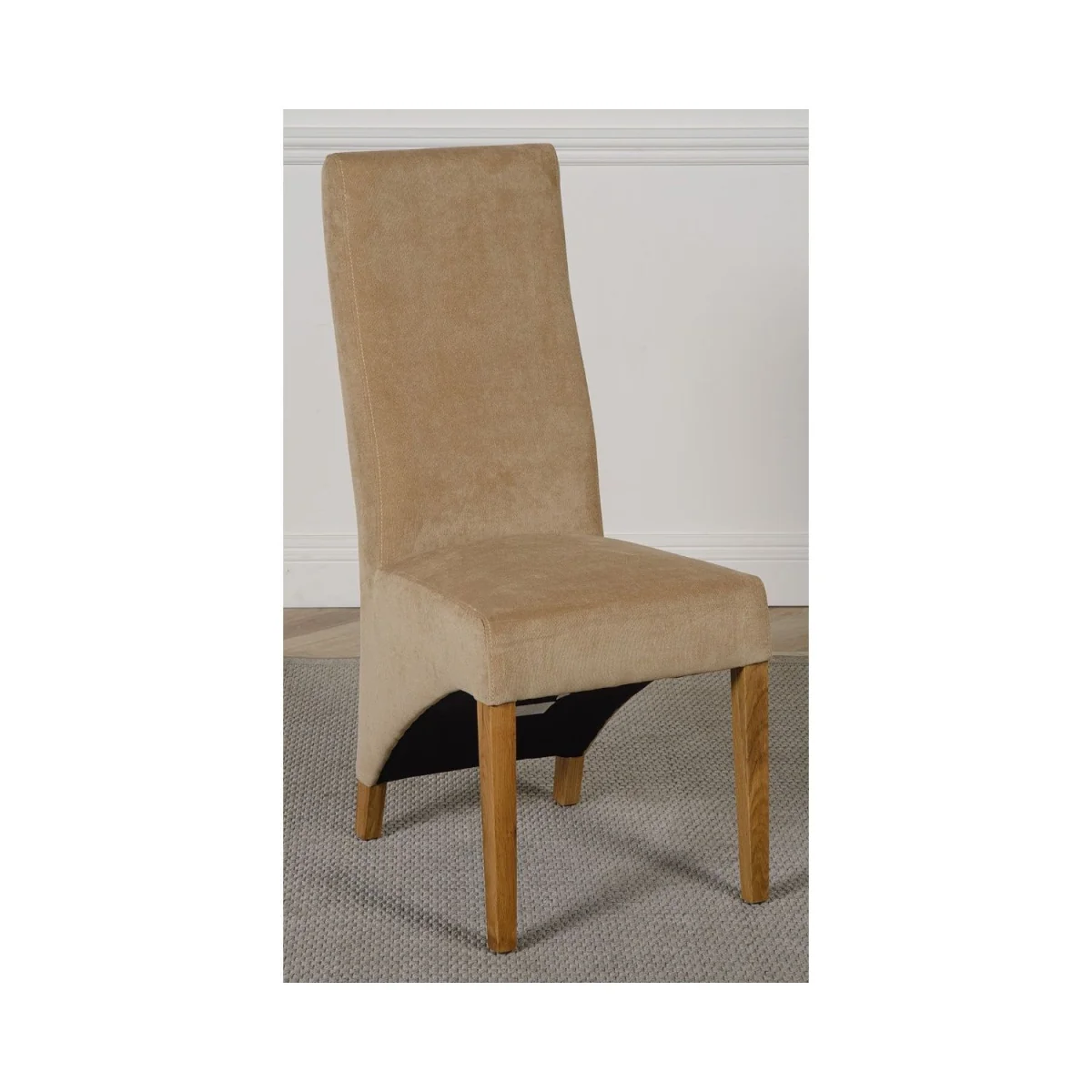Kuba 125 x 80 cm Chunky Oak Small Dining Table and 4 Lola Fabric Chairs - Black – image 14