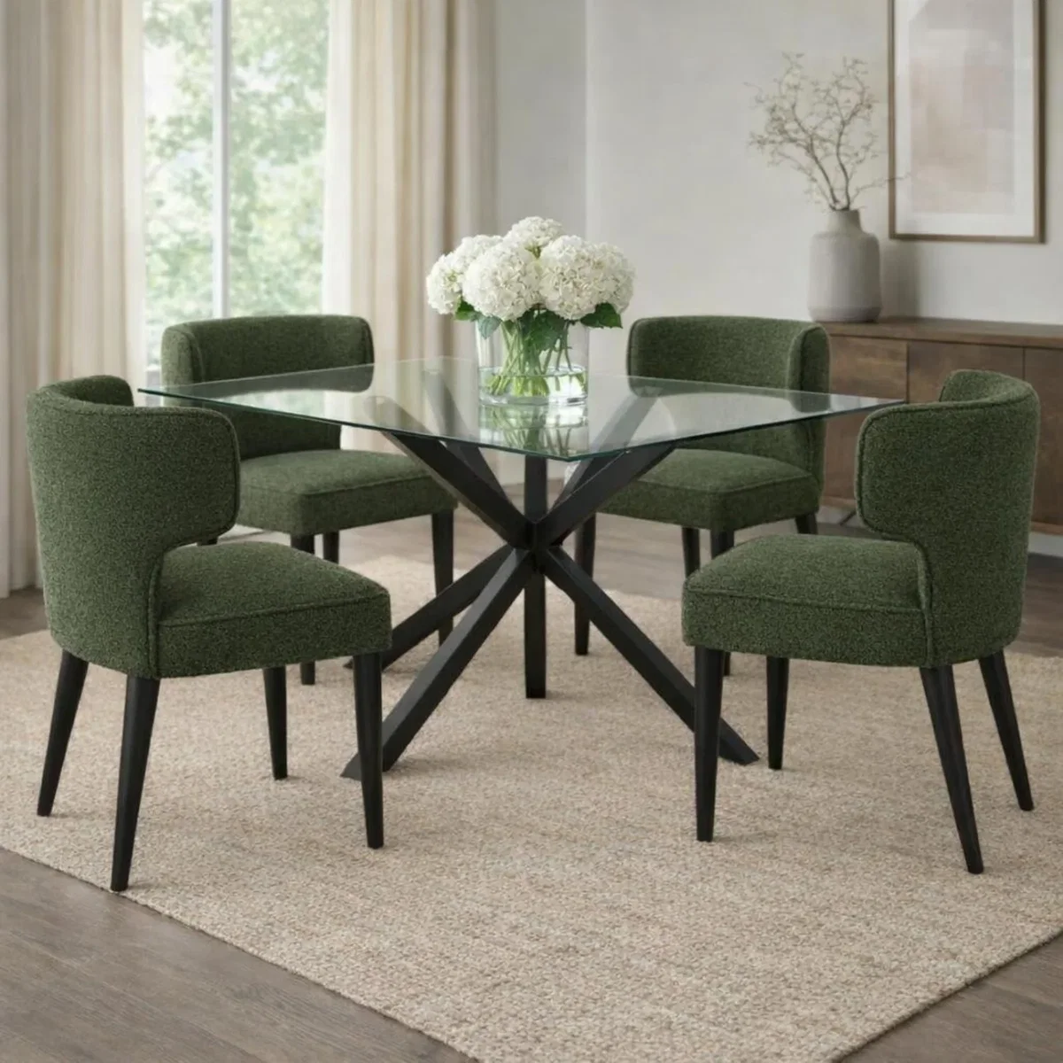 Avia Moss Green Dining Chair Comfortable Stylish Durable Seating - Olive – image 1