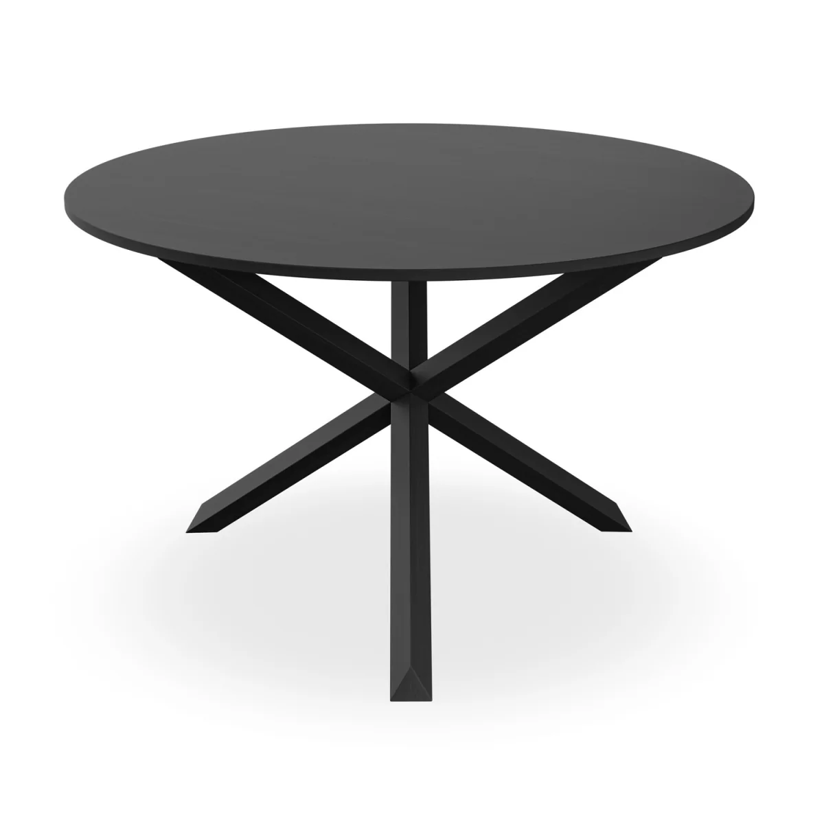 Malvern Black Top Round Dining Table and 4 Raye Velvet Chairs - Black - Mustard – image 3