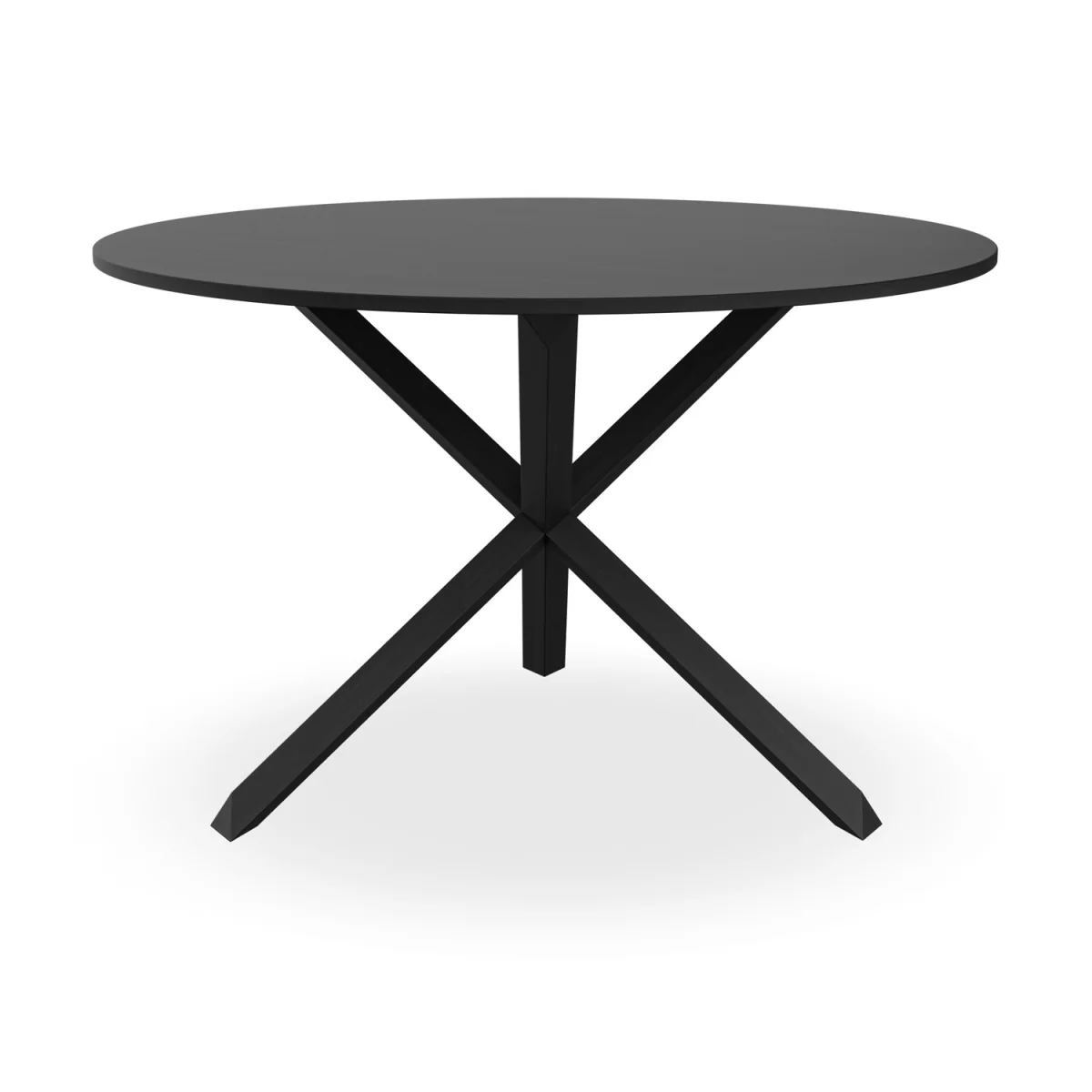 Malvern Black Top Round Dining Table and 4 Raye Velvet Chairs - Black - Mustard – image 4