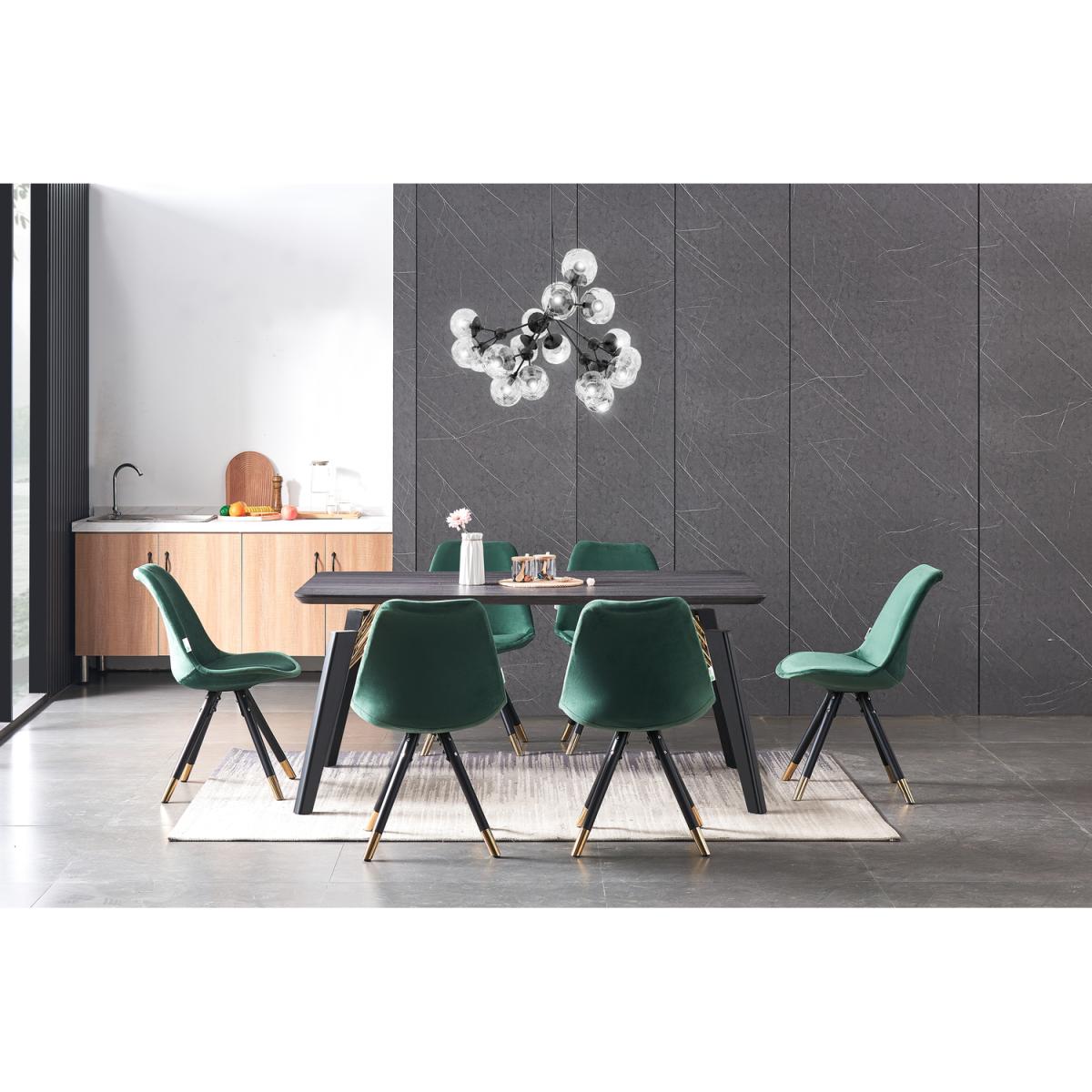 Sofia Cosmo LUX Dining Set with a Table and Chairs Set of 6 - Green – image 6