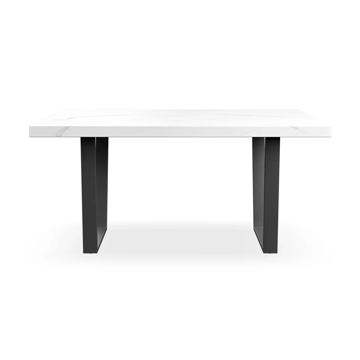 Aria White Marble Top Rectangle Dining Table & 4 Raye Velvet Chairs - Green – image 4