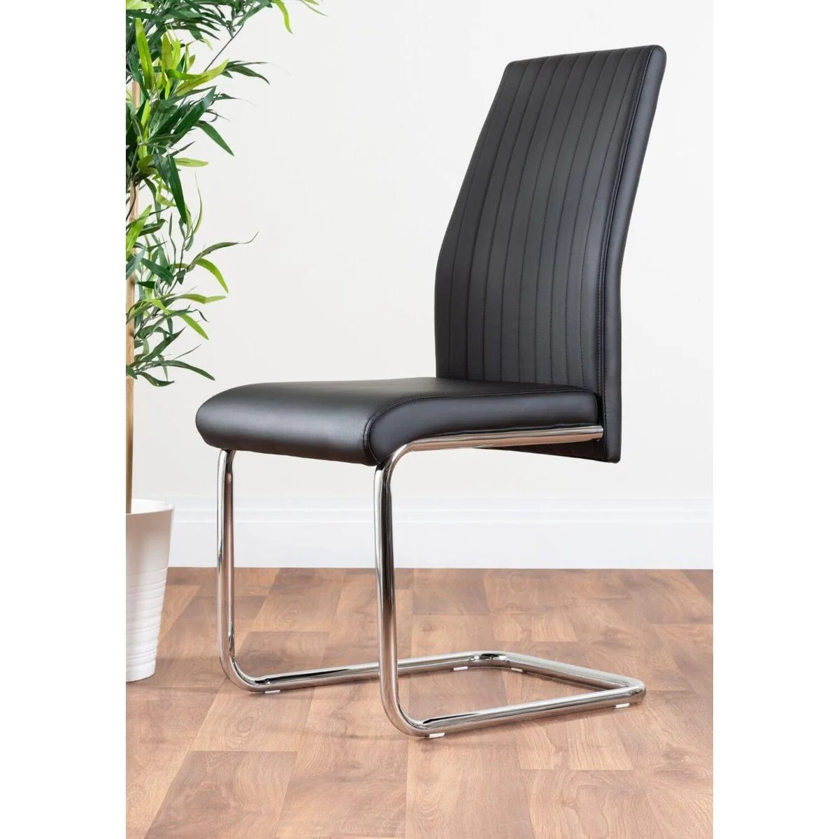 Imperia 4 Modern White High Gloss Dining Table and 4 Lorenzo Chrome Chairs Set - Black – image 18
