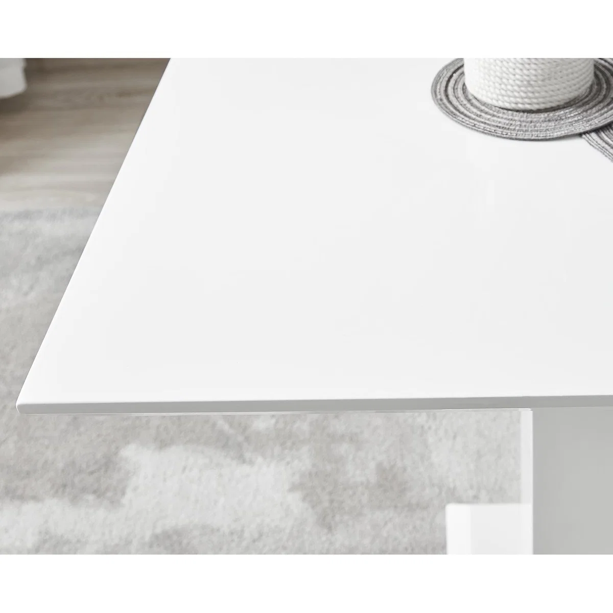 Imperia 4 Modern White High Gloss Dining Table and 4 Lorenzo Chrome Chairs Set - Black – image 5