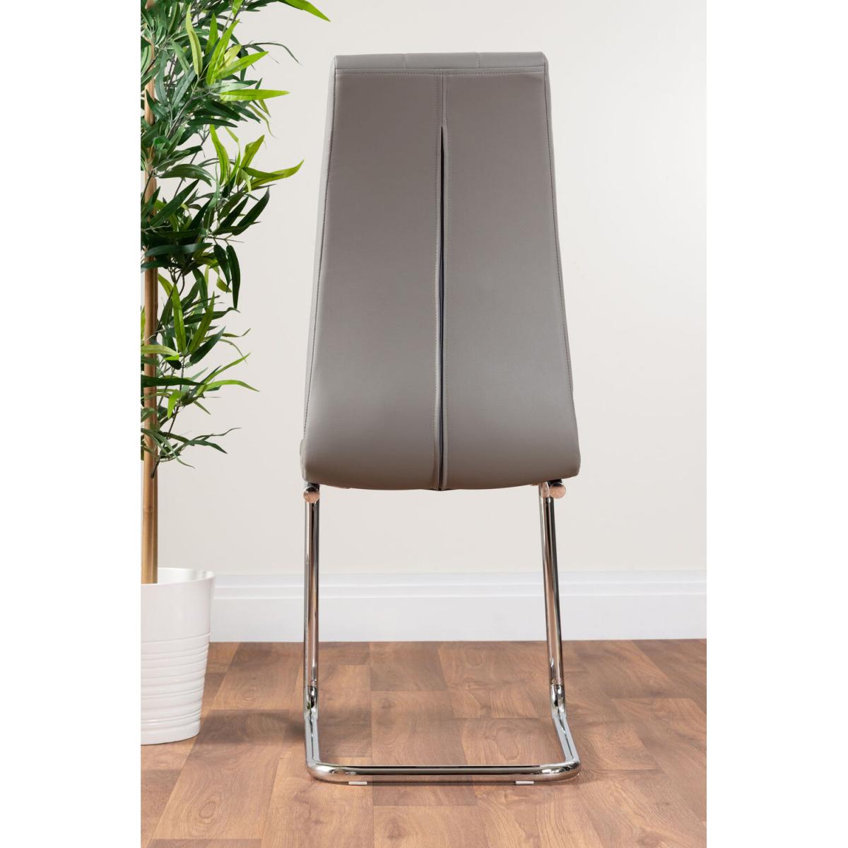 Palma White High Gloss Round Dining Table and 6 Murano Chairs - Grey – image 3