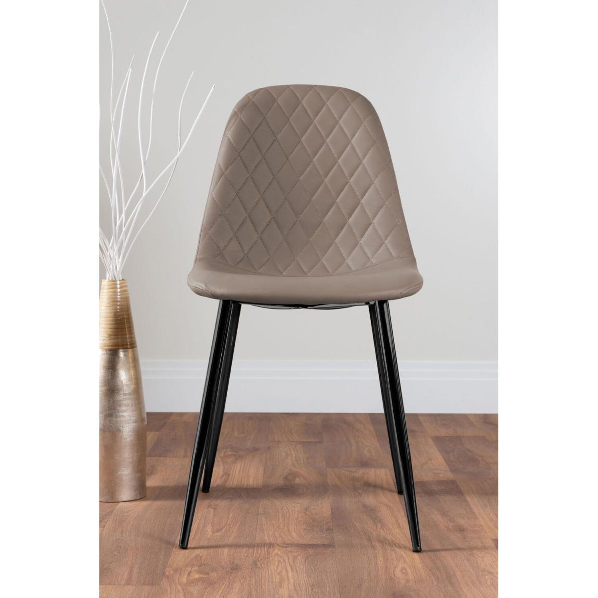 Giovani Round BLACK 120cm Table 4 Corona Black Leg Chairs - Cappuccino – image 5