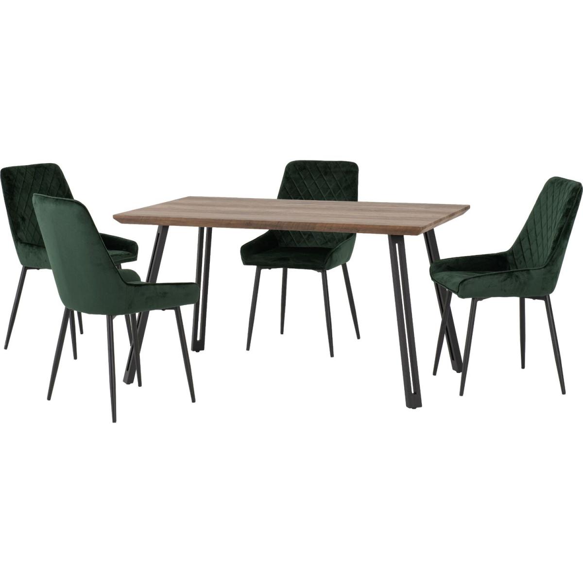 Quebec Straight Edge Dining Set with 4 Avery Chairs - Sapphire Blue Chairs – image 9