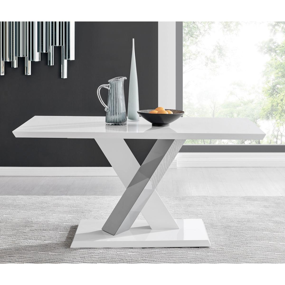 Monza White High Gloss Dining Table  6 Willow Chairs - White – image 12
