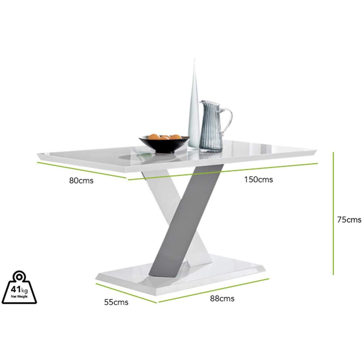 Monza White High Gloss Dining Table  6 Willow Chairs - White – image 13