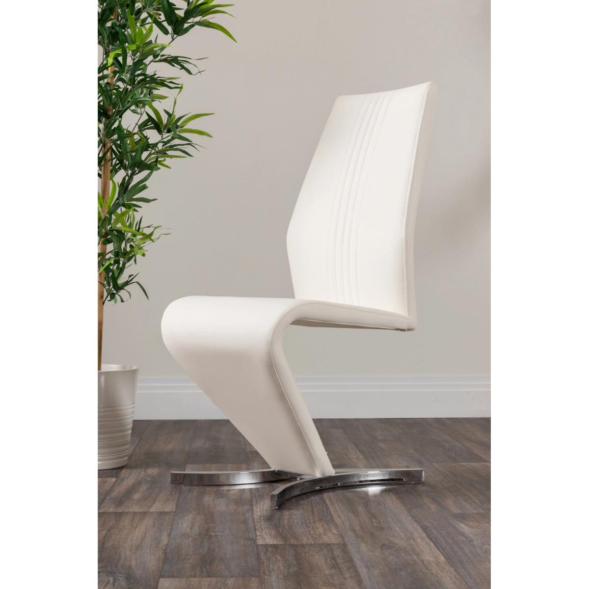 Monza White High Gloss Dining Table  6 Willow Chairs - White – image 7