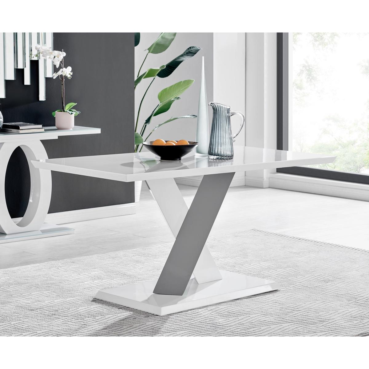 Monza White High Gloss Dining Table  6 Willow Chairs - White – image 8