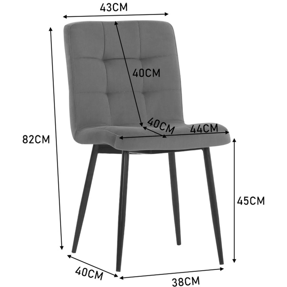 Frosted Velvet Upholstered Dining Chair(Set of 4) - Grey – image 5