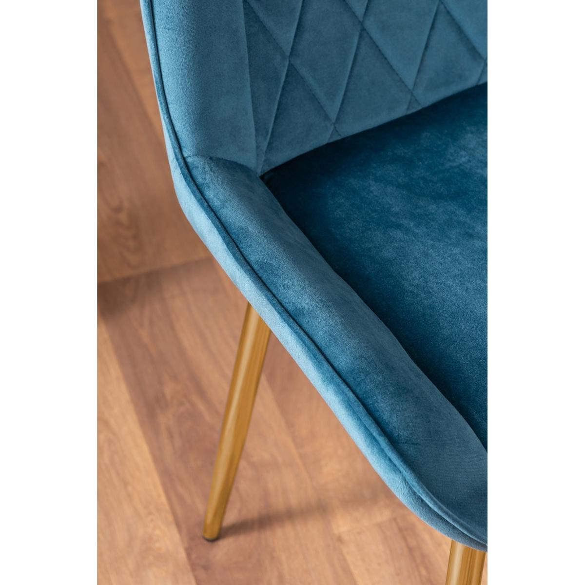 Imperia 6 Grey Dining Table and 6 Pesaro Gold Leg Chairs - Blue – image 11