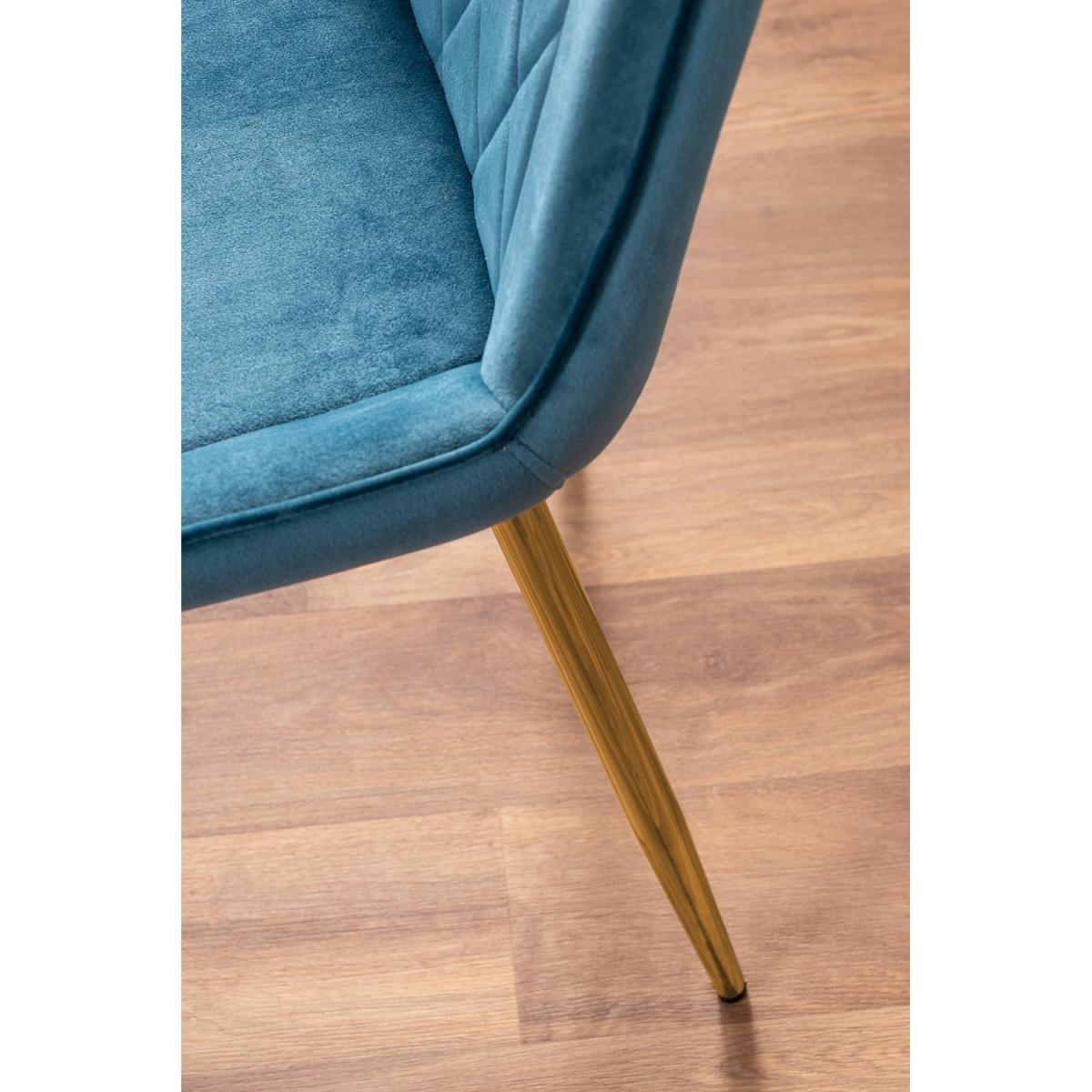 Imperia 6 Grey Dining Table and 6 Pesaro Gold Leg Chairs - Blue – image 13