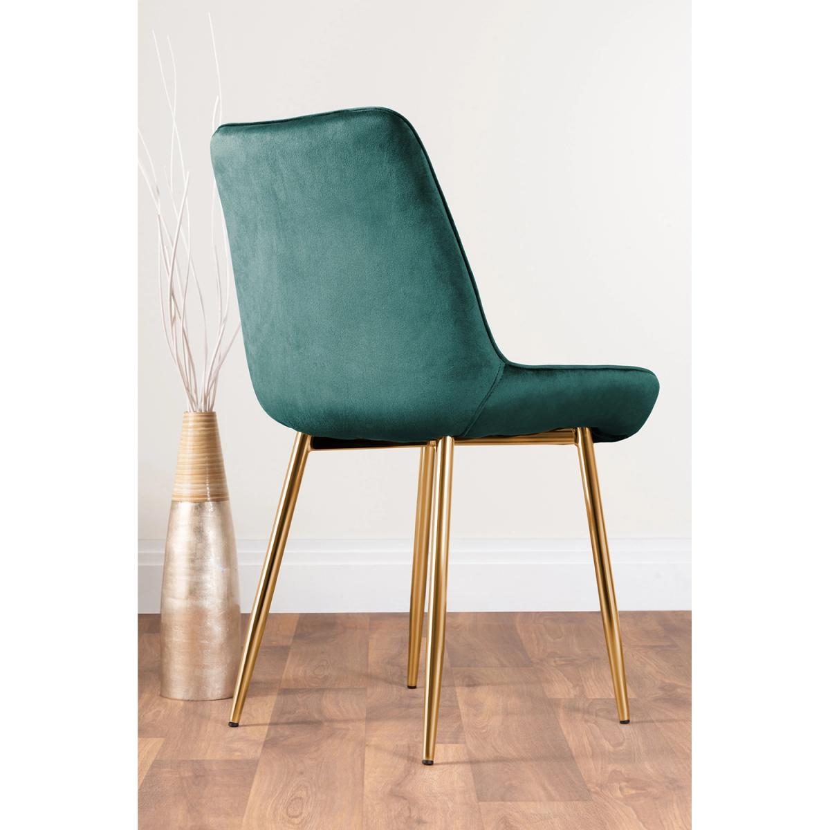 Imperia 6 Grey Dining Table and 6 Pesaro Gold Leg Chairs - Blue – image 29