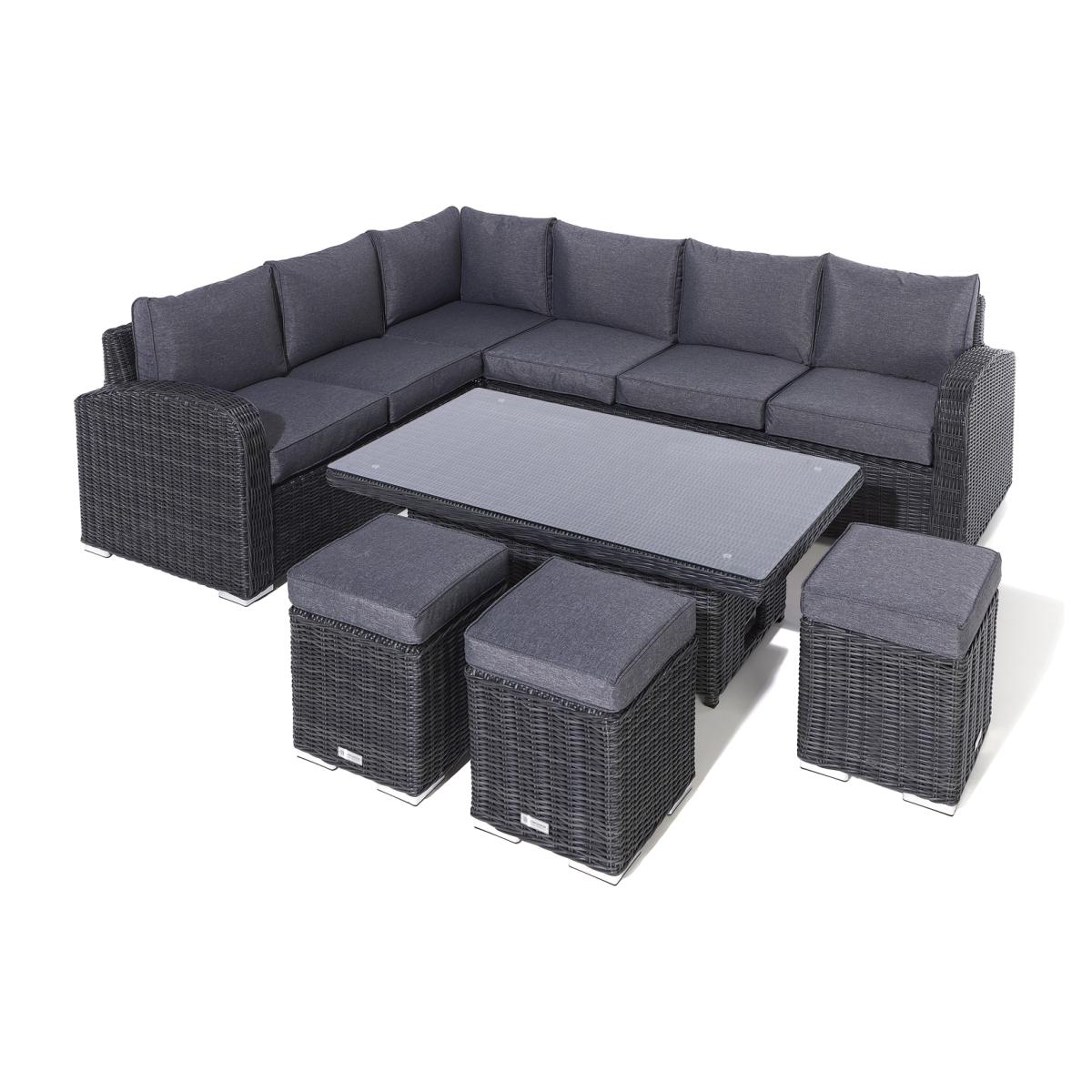 Thornbury Corner Rattan Dining Set - Grey