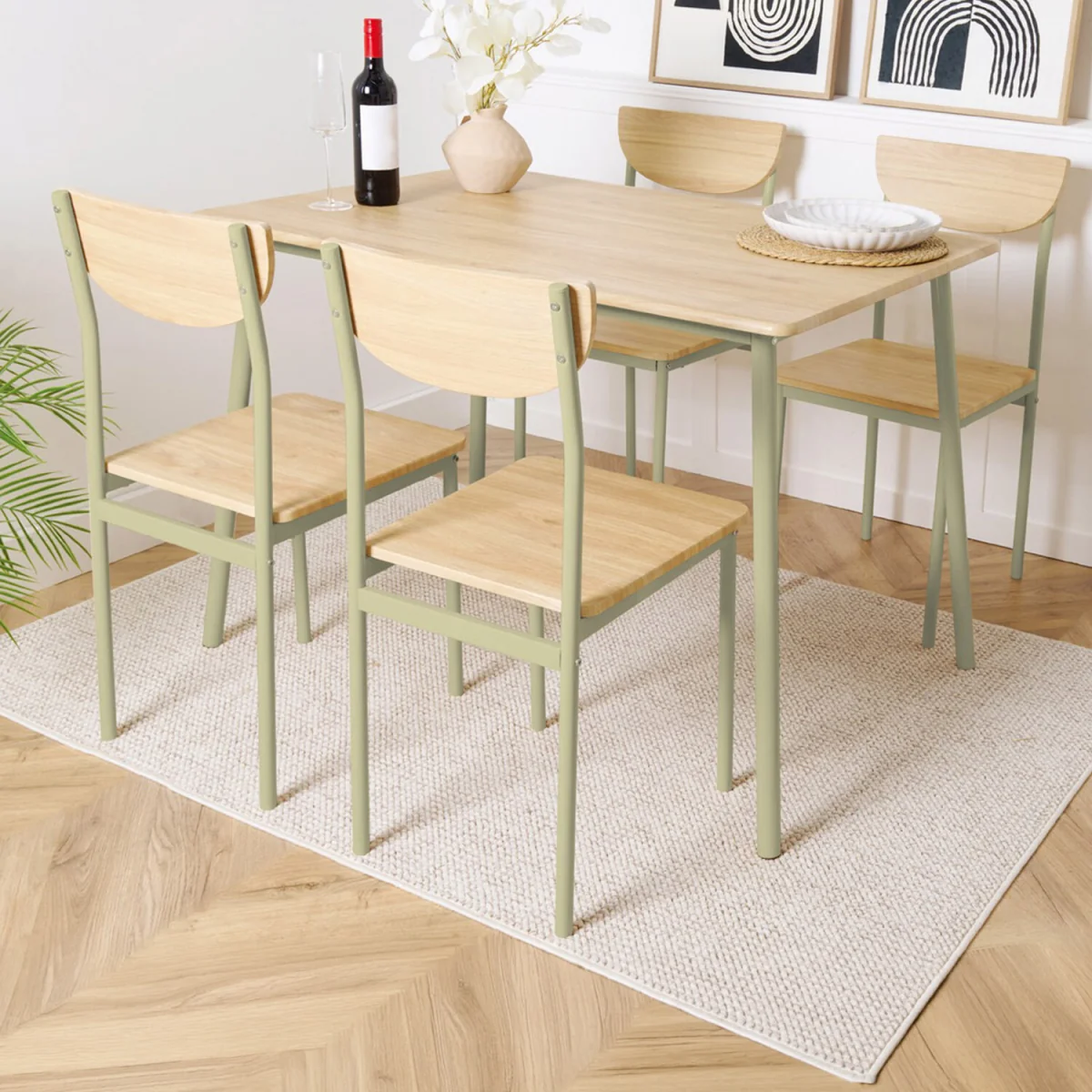 Eden Dining Table and Chairs Set - Natural – image 1