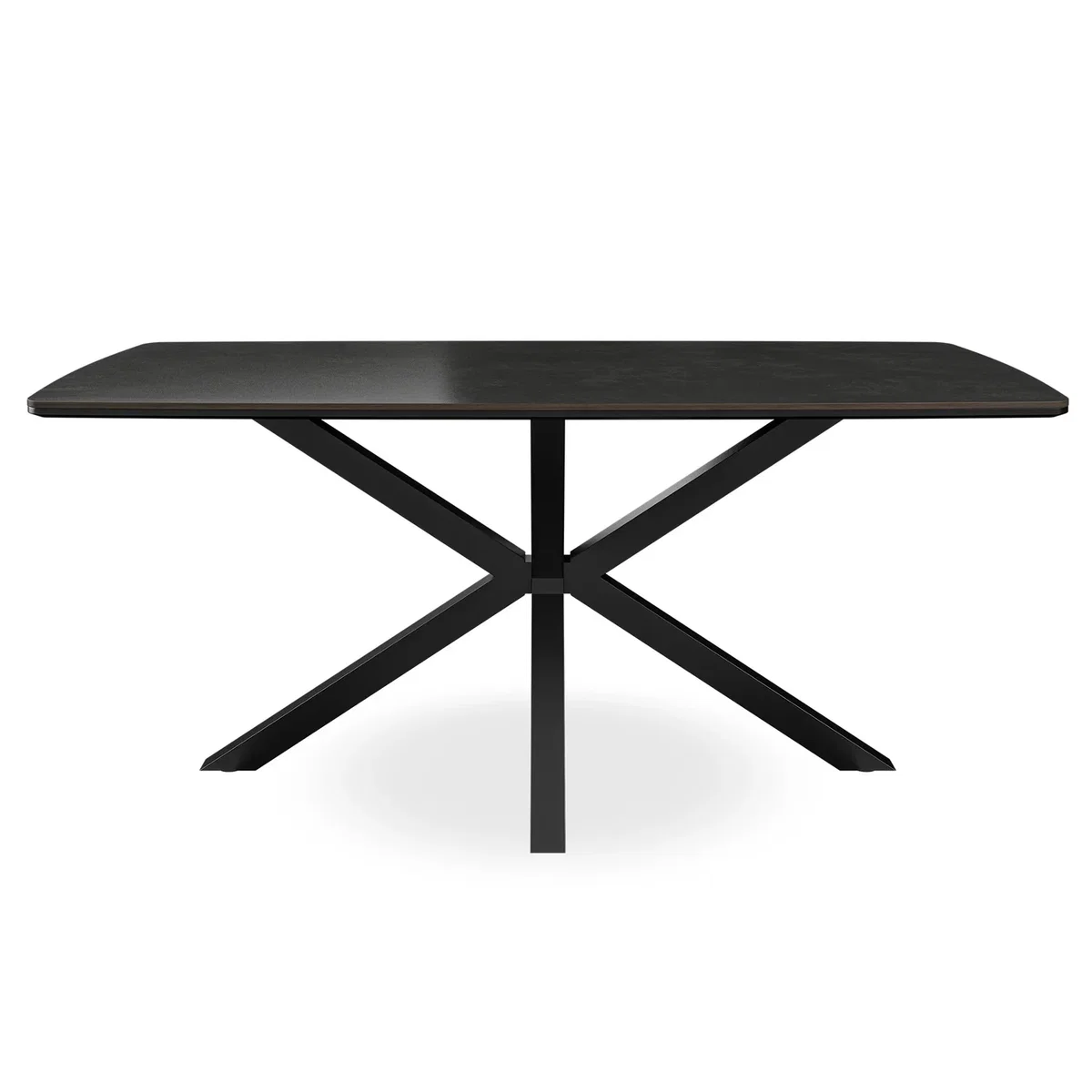 Juno Concrete Ceramic Dining Table With 6 Anika Velvet Black Chairs - Black – image 4
