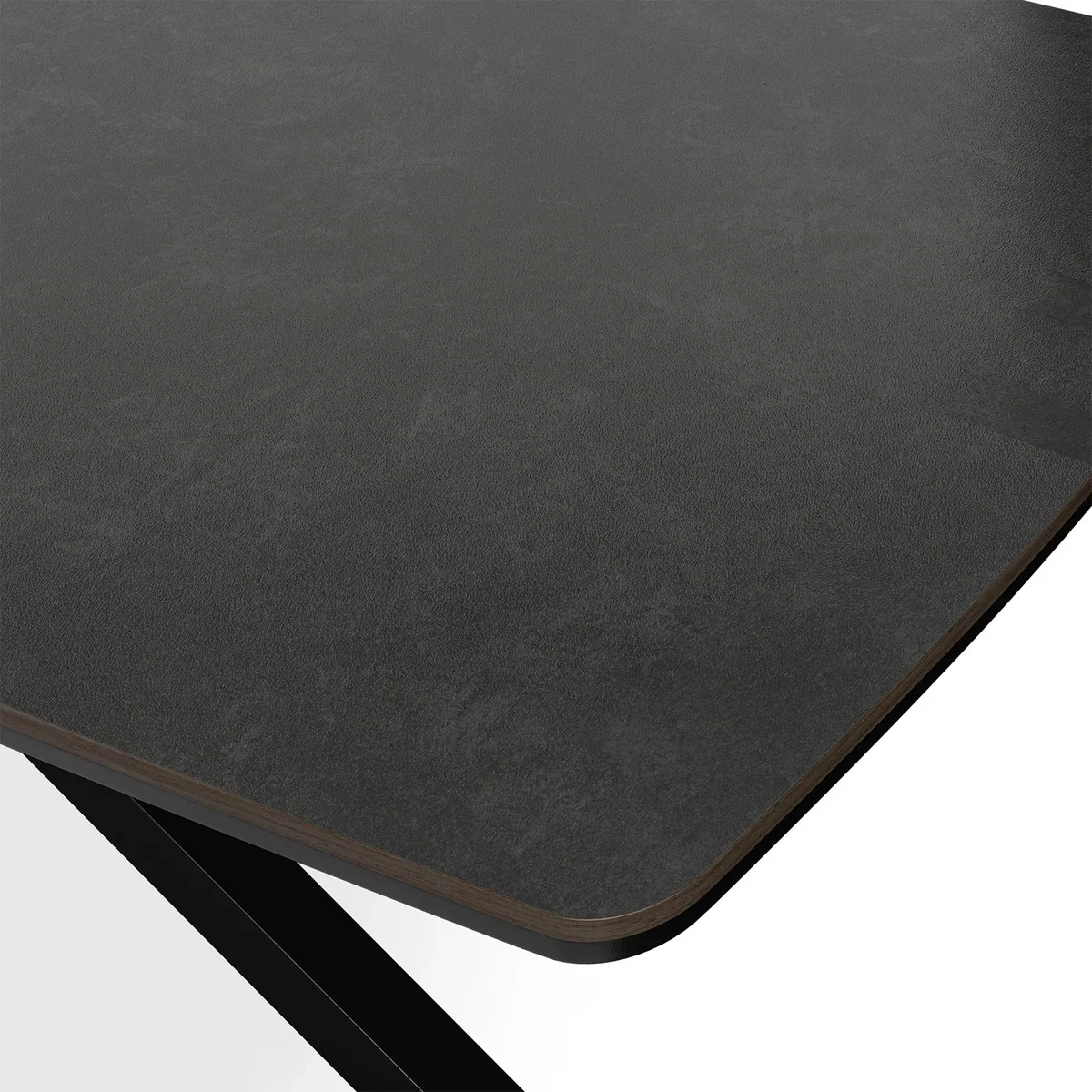 Juno Concrete Ceramic Dining Table With 6 Anika Velvet Black Chairs - Black – image 6