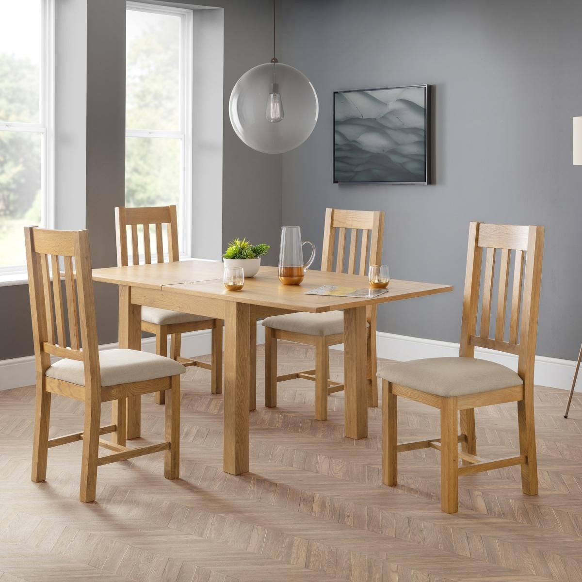 Astoria Flip-Top Table and Hereford Chairs Set - Brown / 1 Table and 4 Chairs – image 2