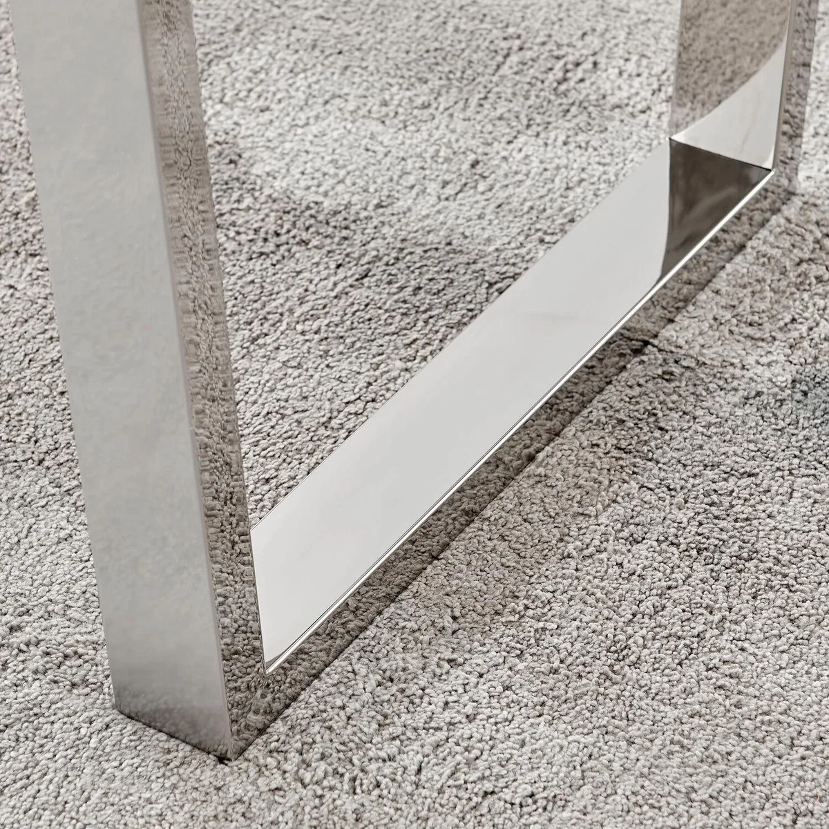 Kylo White Marble Effect Dining Table and 4 Milan Chrome Leg Chairs - Mustard – image 6
