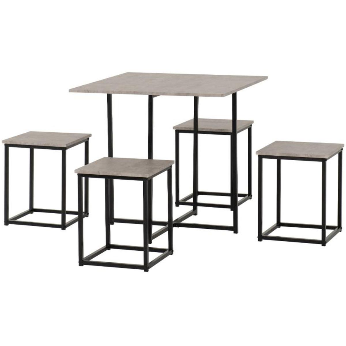 Kent Stowaway Dining Set - Stone Effect – image 3