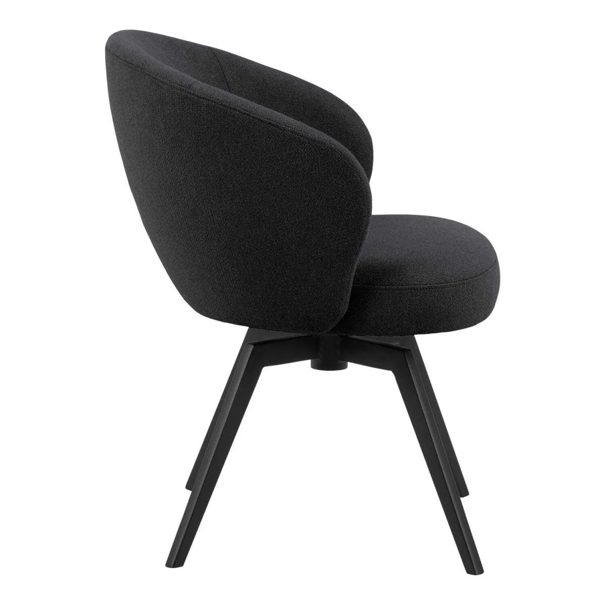 Auckland Round Dining Set Effect Table with 4 Swivel Chairs - Black – image 5