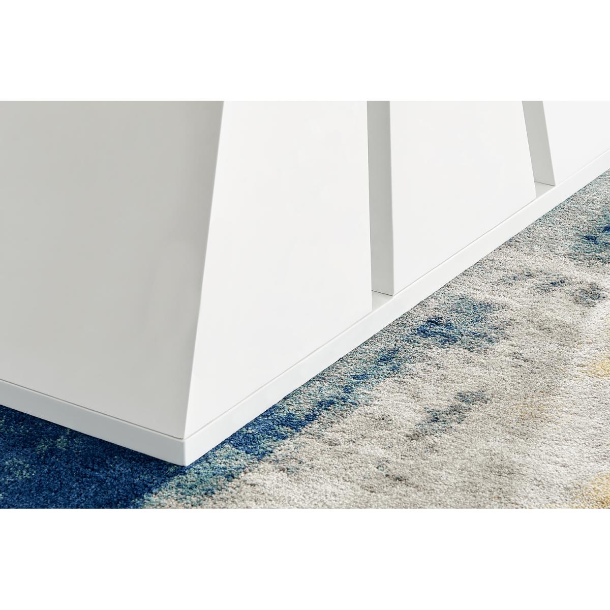 Athens White Marble Dining Table and 6 Belgravia Black Leg Chairs - Blue – image 4