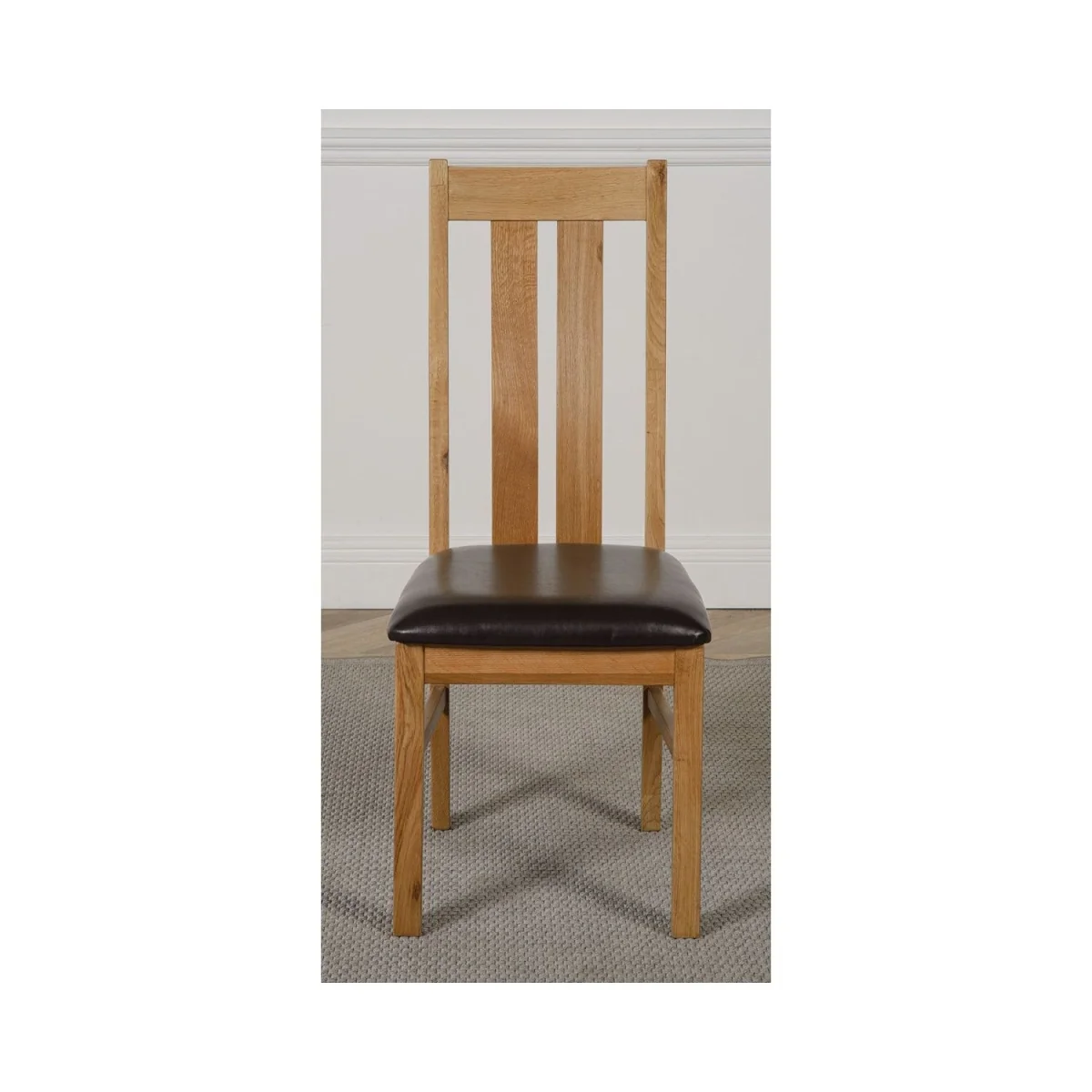 Richmond 90-150cm Square Oak Extending Dining Table and 4 Princeton Chairs - Brown – image 8