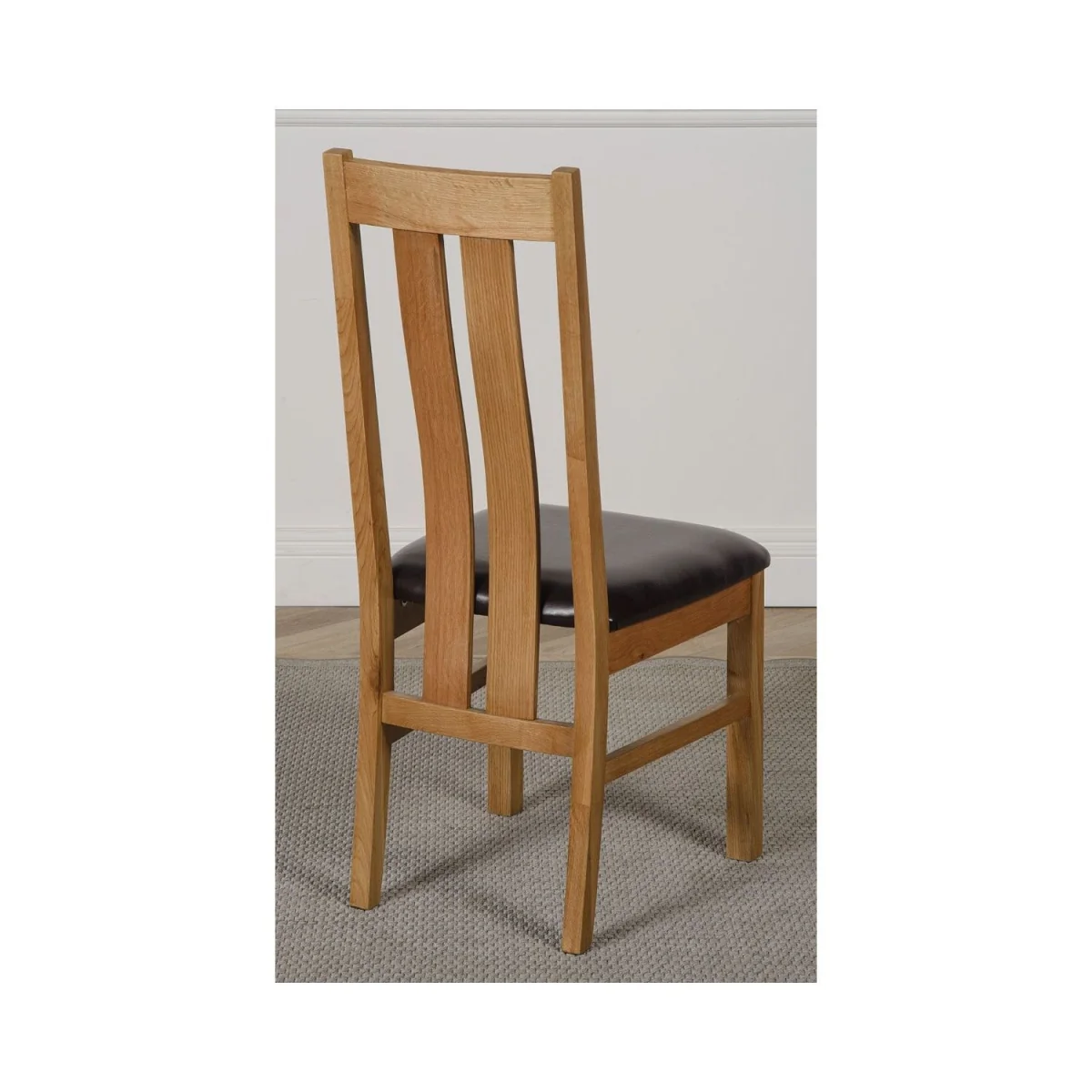 Richmond 90-150cm Square Oak Extending Dining Table and 4 Princeton Chairs - Brown – image 9