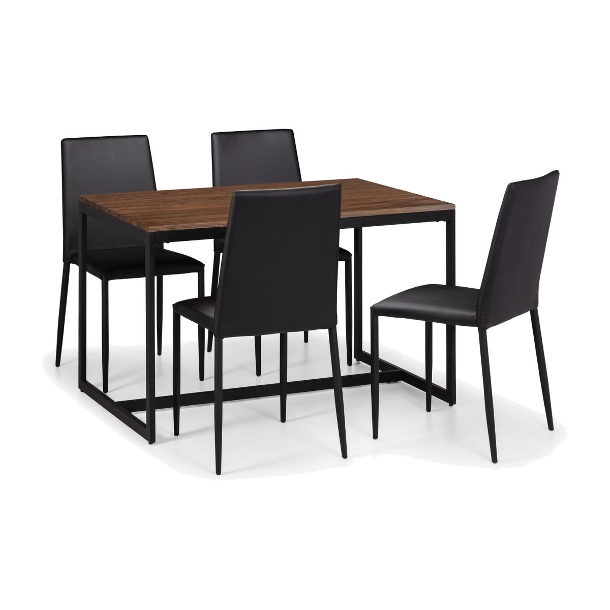 Tribeca Walnut Table and Jazz Chairs Set - Black – image 1