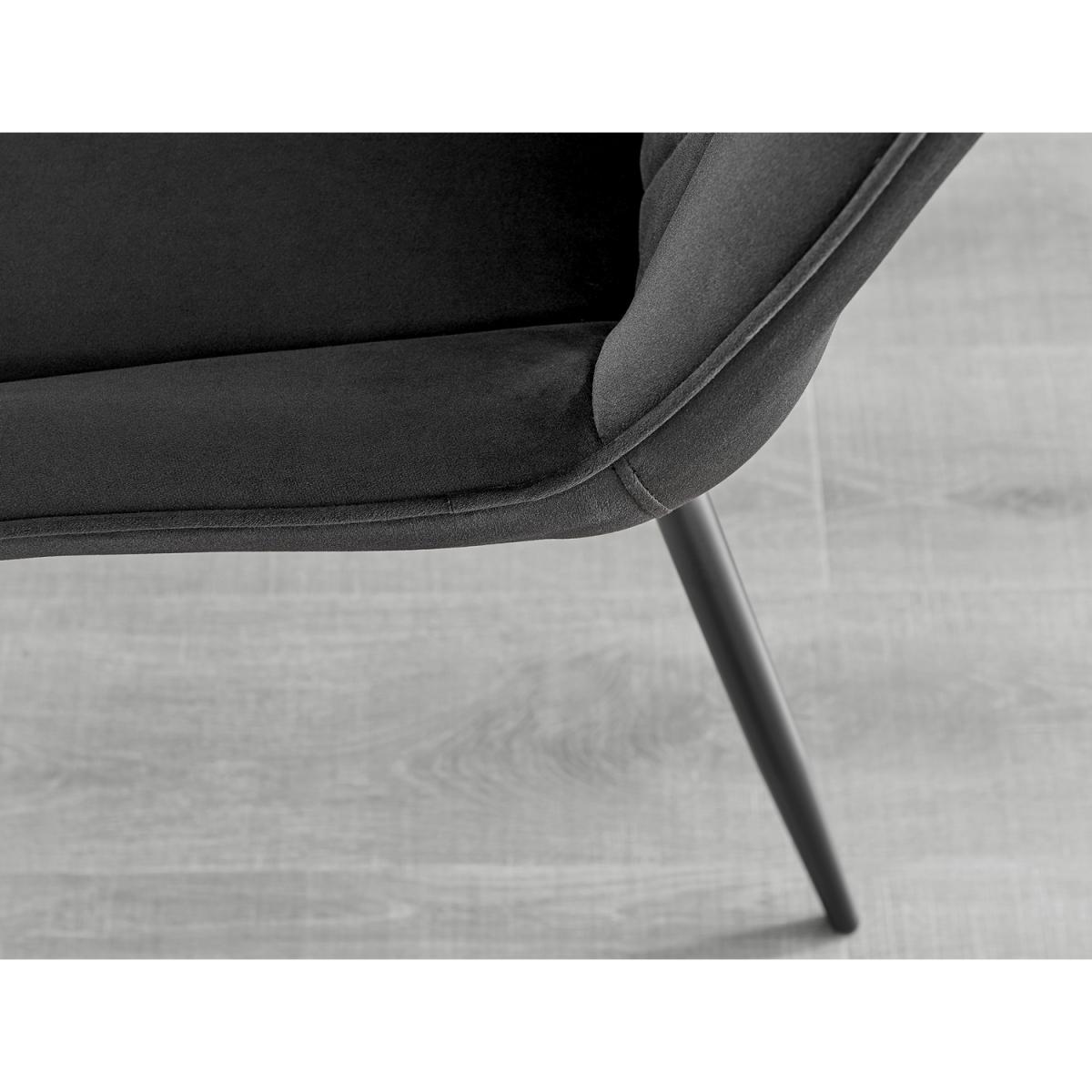 Santorini White Round Dining Table with 6 Pesaro Black Leg Chairs - Cream – image 11