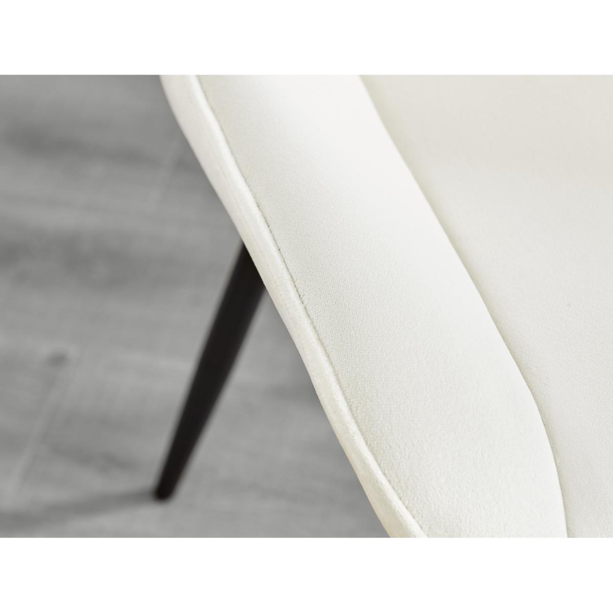 Santorini White Round Dining Table with 6 Pesaro Black Leg Chairs - Cream – image 20