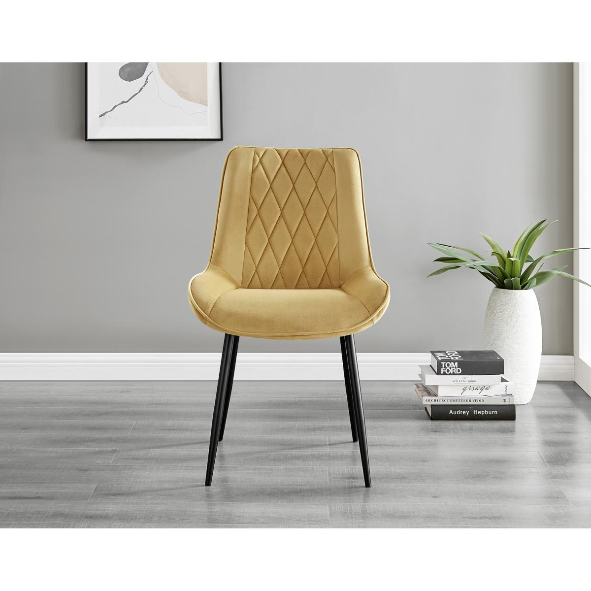 Santorini White Round Dining Table with 6 Pesaro Black Leg Chairs - Cream – image 22