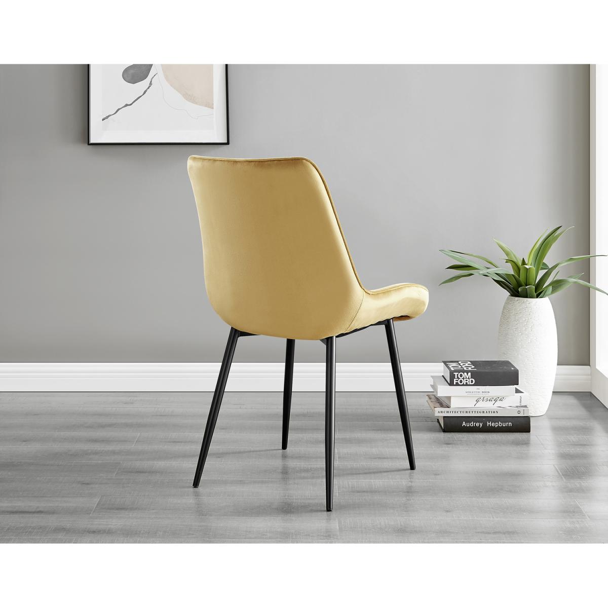 Santorini White Round Dining Table with 6 Pesaro Black Leg Chairs - Cream – image 24