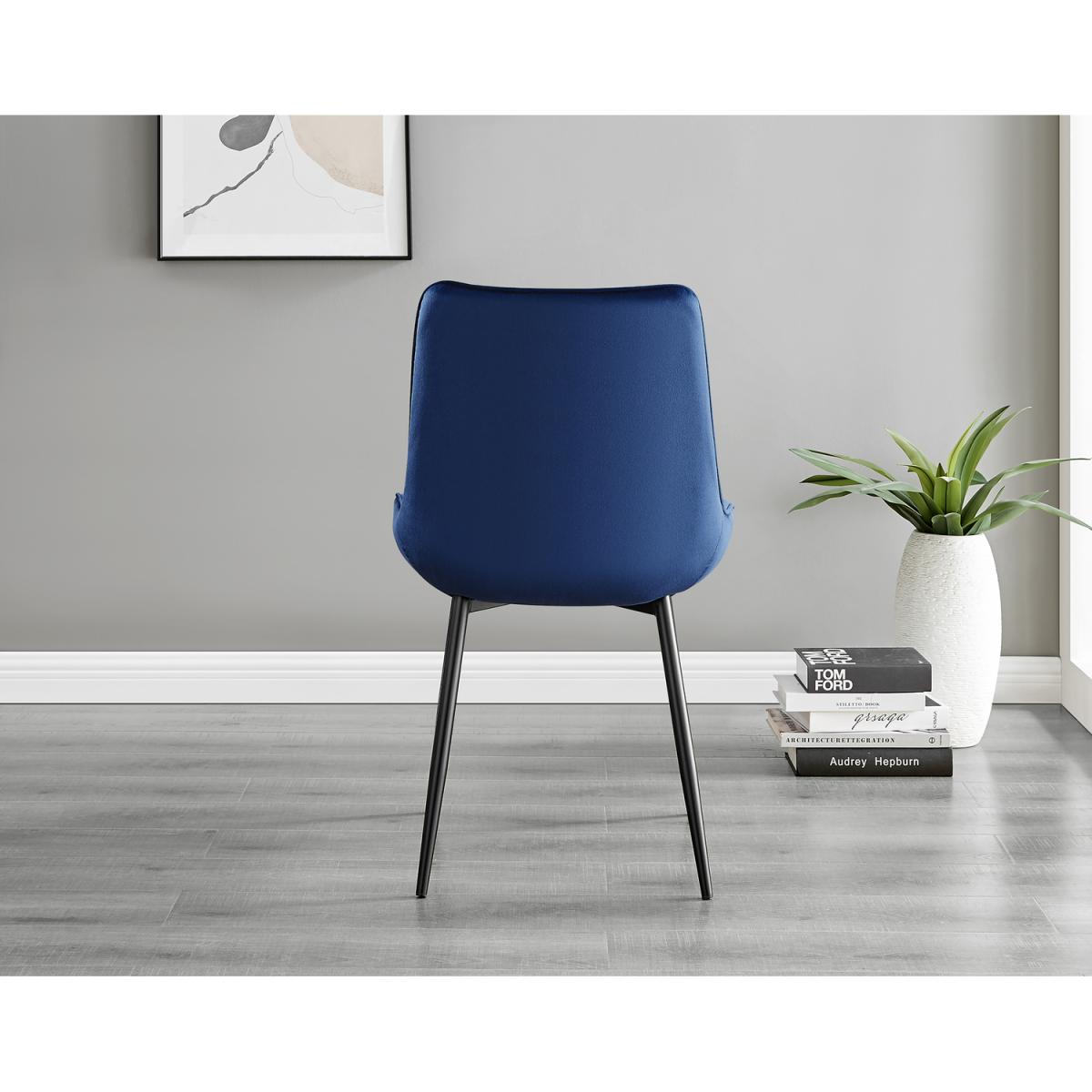 Santorini White Round Dining Table with 6 Pesaro Black Leg Chairs - Cream – image 32
